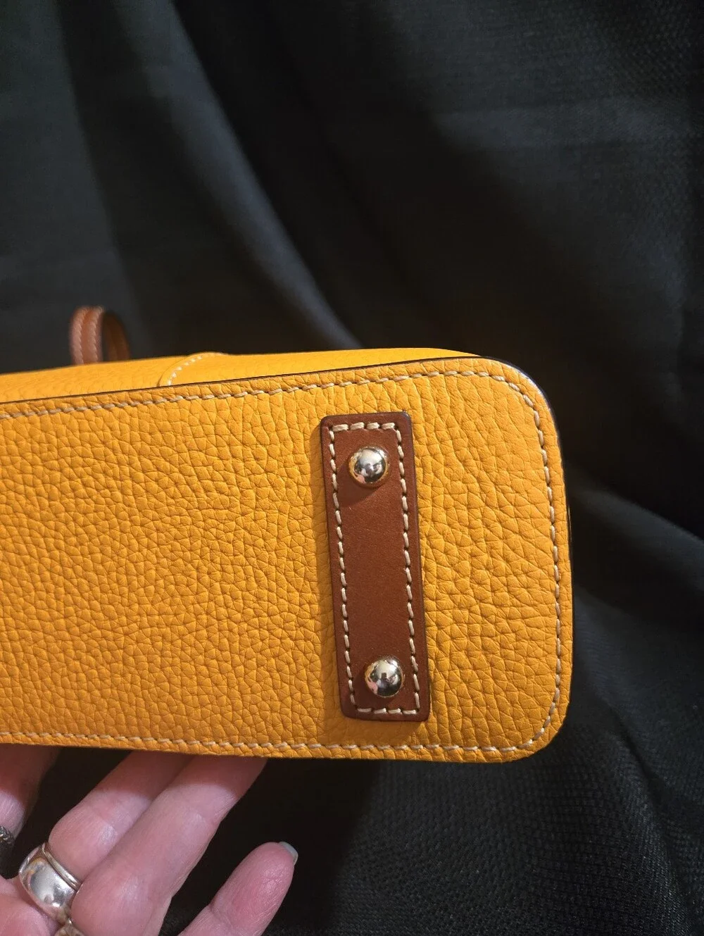 Dooney & Bourke Mustard Yellow Pebbled Leather Lexington Tote NWOT
